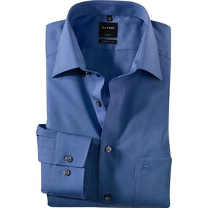 OLYMP - Luxor - Overhemd - Rook Blauw - 100% Katoen - Strijkvrij