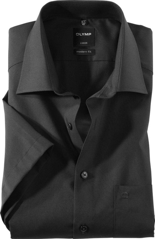 OLYMP - Luxor - Overhemd - Zwart - 100% Katoen - Strijkvrij