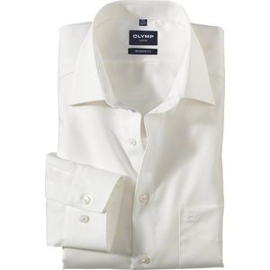 OLYMP - Overhemd - Wit - 100% Katoen - Kent Kraag - Lange Mouwen