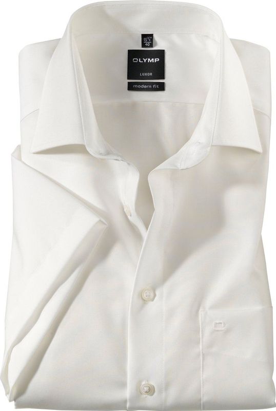 OLYMP - Luxor - Overhemd - Ecru - 100% Katoen - Korte Mouwen