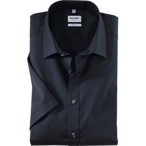 OLYMP - Level Five - Overhemd - Marineblauw - Body Fit - Korte Mouwen