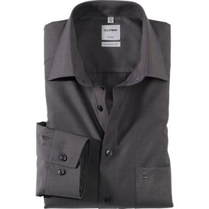 OLYMP - Luxor Comfort Fit - Overhemd - Antraciet Grijs - Strijkvrij - Boordmaat 48
