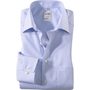 OLYMP - Luxor - Overhemd - Blauw met Wit Ruitje - 100% Katoen - Strijkvrij