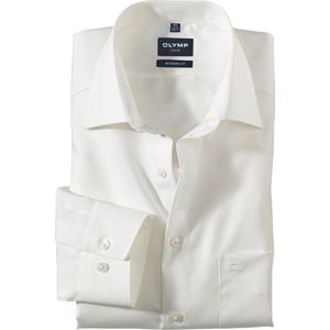 OLYMP - Luxor - Overhemd - Beige - Modern Fit - Mouwlengte 7 - Strijkvrij