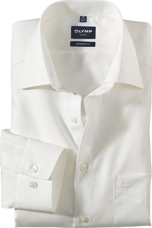 OLYMP - Luxor - Overhemd - Beige - Modern Fit - Mouwlengte 7 - Strijkvrij