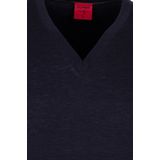 OLYMP Level 5 body fit trui wol met zijde - V-hals - marine blauw