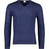 OLYMP Level 5 body fit trui wol met zijde - V-hals - royal blauw