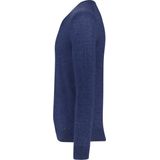 OLYMP Level 5 body fit trui wol met zijde - V-hals - royal blauw