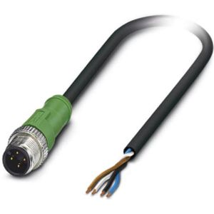 Stekkerverbinder - M12 - 4-polig - Zwart - PVC - 2 Meter