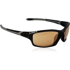 SWISSEYE Grip sportbril (100% UVA-, UVB- en UVC-bescherming, verstelbaar neusgedeelte, splintervrij materiaal TR90, incl. microvezelzak), zwart mat/donkergrijs
