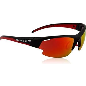 SWISSEYE Gardosa Re+ sportbril, zwart mat/rood, Smoke BR Revo