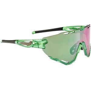 Swisseye Mantra sportbril (100% UVA-, UVB- en UVC-bescherming, verstelbare neuszone & rubberen beugeluiteinden, splintervrij materiaal TR90, incl. etui, incl. microvezelzak), shiny laser green