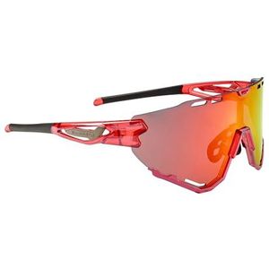 Swisseye Mantra sportbril (100% UVA-, UVB- en UVC-bescherming, verstelbare neuszone en rubberen beugeluiteinden, splintervrij materiaal TR90, incl. etui), glanzend laser rood