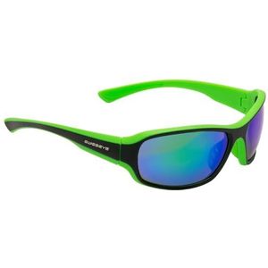 SWISSEYE Freeride Sportbril (100% UVA-, UVB- en UVC-bescherming, neusgedeelte & beugeluiteinden met rubber, splintervrij materiaal TR90, incl. microvezelzak), zwart mat/groen