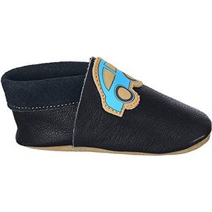 Sterntaler Babykruipschoen voor jongens, leer, platte pantoffels, marineblauw, 19/20 EU