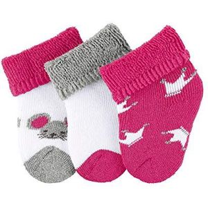 Sterntaler Babymeisjes sokken eerste lingssok. Muizen, 3-pack wit 500), pasgeborenen (fabrieksmaat: 0)