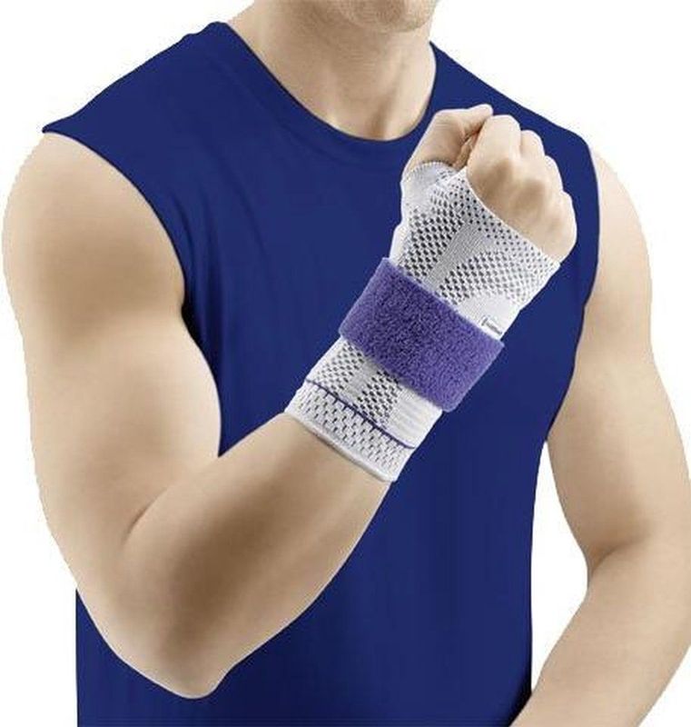 Bauerfeind ManuTrain Polsbandage - Zijde: Links - Maat: 5 (18-19 cm) - Kleur: Titaan