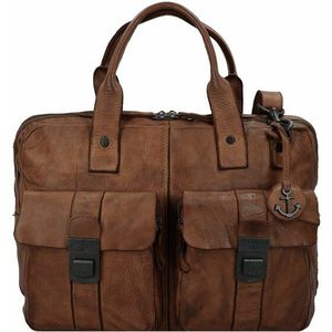 Harbour 2nd Koele Casual Winterhude aktetas Leer 40 cm Laptopcompartiment charming cognac