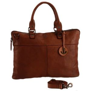 Harbour 2nd Cool Casual Conny Koffer Leer 38 cm Laptop compartiment charming cognac