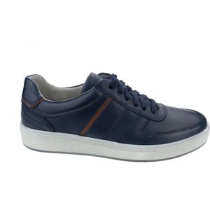 Gabor, Schoenen, Heren, Blauw, 40 1/2 EU, Leer, Blauwe Leren Sneakers