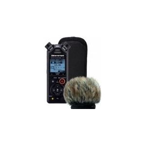 OM SYSTEM LS-P5 Wind Protection/Outdoor Kit - Hoge-resolutie audiorecorder met windscherm, draagtas, micro USB-kabel, oplaadbare batterijen inbegrepen.
