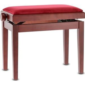 GEWA Luxe pianobank mahonie mat (eenvoudige hoogteverstelling door nauwkeurig schaarmechanisme, van hoogwaardig massief hout, duurzaam en robuust, hoge breukbelasting)