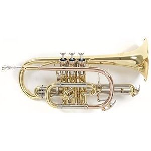 Roy Benson Bb-Cornet CR-302 (professionele cornet met ML boring, 119mm koperen bel, goudkoperen leadpipe, nikkelzilveren buitenste schuiven en roestvrijstalen kleppen), gelakt