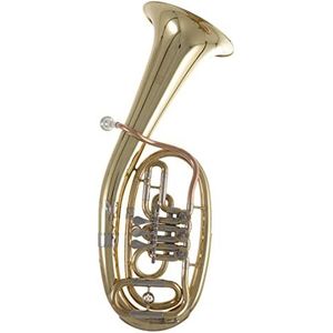 Roy Benson Bb tenor hoorn TH-201 (premium compact model, met Ø 24 cm koperen beker, duurzame goudmessing leadpipe, nikkelzilveren schuiven, gelakt, incl. lichtgewicht koffer)