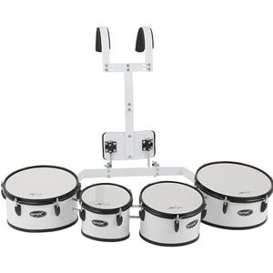 GEWA Marching Quad-Tom-Set, marsdrum, 8x8"", 10x8"", 12x8"", 13x8"", wit gelamineerd houten ketel, incl. rek