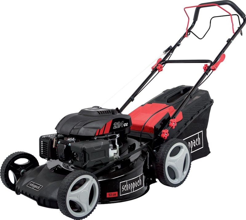 Benzin Rasenmäher MS225-53 Scheppach - 6PS | 53 cm Schnittbreite | Radantrieb | 65 Liter Fangkorb