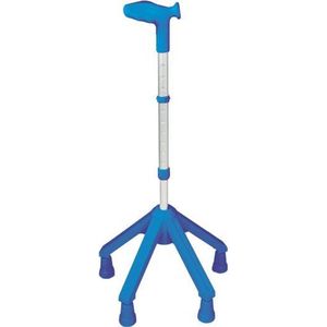 Rebotec Vierpoot Wandelstok Links Blauw
