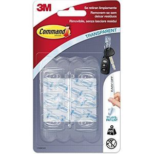 Command - Transparante Mini-haken - Transparant - 6 Haken en 8 Plakstrips - Organiseren zonder Sporen