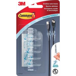 Command - Kabelclips - Transparant - Inclusief Bevestigingsstrips