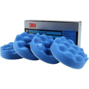 3M 50457 Perfect-It III Ultrafina Gewafelde Polijstschijf 75mm - Blauw - 4 stuks
