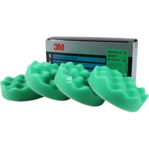 3M 50499 Perfect-It III Wafelpads - Groen - 75mm - Medium - 4 Stuks