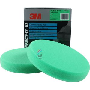 50487 sponge buffer in flat green 150 mm 1 piece - 3M