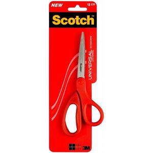 Scotch 1407 universele schaar, 18 cm, rood