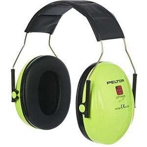 3M Peltor Optime I gehoorbescherming, hoofdbeugel, Hi-Viz, SNR 27 dB, hoge zichtbarket, 1 stuk, groen
