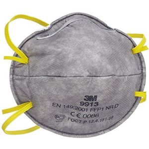 3M Wegwerpmasker - 2 stuks - FFP1 9913 Gas & stofmasker werkt zowel tegen fijnstof als gasdampen