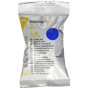 3M Scotchcast Plus Bandage van glasvezel met polyurethaanhars, watergeactiveerd, licht, duurzaam, ademend, blauw, afmetingen 5 cm x 3,65 m, 10 stuks