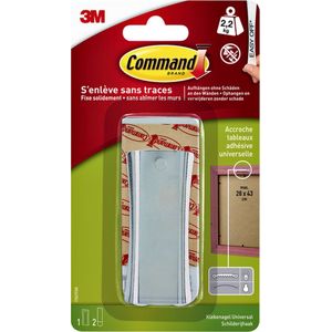 Command 17047 metalen schilderijnagel (maat L, tot 2,2 kg draagkracht) 1 haak + 2 strips