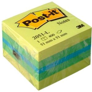 3M 2051L Post-it notes mini kubus | 51 x 51 mm | assorti | 400 vel
