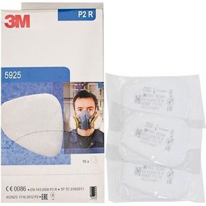 3M - 5925 - Stoffilter - Wit - P2 R - 10 Paar in Verpakking