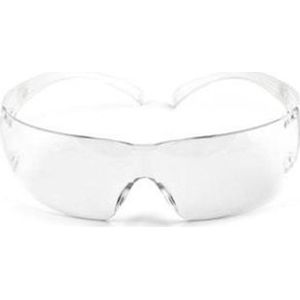 3M Schutzbrille SecureFit SF201AS, farblos-transparent sicherer Sitz selbst bei intensiven Kopfbewegungen, - 1 Stück (SF201AS)