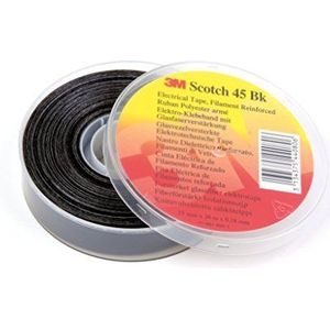 3M 45BK1920 Scotch glasvezel versterkte polyesterband, 19 mm x 20 m, 0,2 mm, zwart