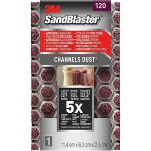 3M™ SandBlaster™ Ultra Flexible Schuurspons, 9120SBE, P120, 11,4 x 6,3 x 2,5 cm,1 kaart