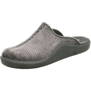 Romika Mokasso 220 Pantoffels voor heren, echt leer, comfortabele corduroy slippers van badstof, zwart 100, 41 EU Breed