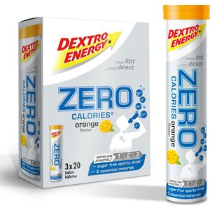 Dextro Energy Zero Calories Orange - Elektrolyten Sportdrank - Suikervrij - Electrolytes Drink - 3 x 20 tabletten (30 Liter)