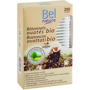 Bel Nature - Wattenstaafjes - 200 Stuks - Biologisch Katoen