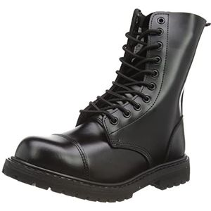 Miltec Uniseks laarzen met 10 gaten 'Invader' halfhoge kuitlaarzen, zwart, eenheidsmaat, Zwart, Eén maat